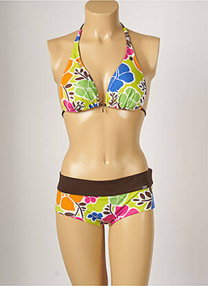 Maillot de bain 2 pièces stretch haut soutien-gorge moulé vert BANANA MOON femme