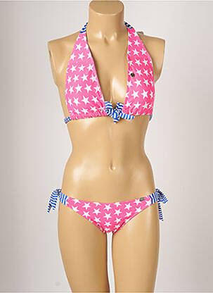 Maillot de bain 2 pièces stretch haut soutien-gorge moulé rose BANANA MOON femme
