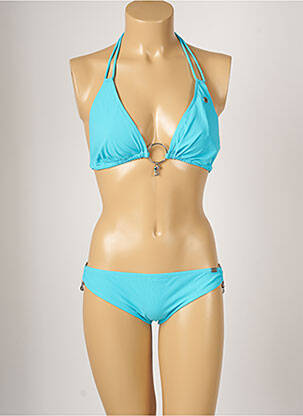 Maillot de bain 2 pièces stretch haut triangles bleu BANANA MOON femme