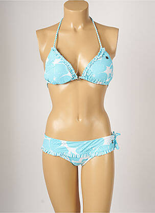 Maillot de bain 2 pièces stretch haut soutien-gorge moulé bleu BANANA MOON femme