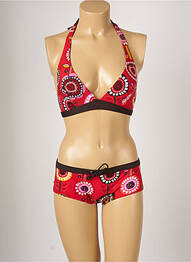 Maillot de bain 2 pièces stretch haut soutien-gorge emboitant rouge BANANA MOON femme