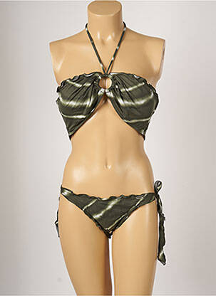 Maillot de bain 2 pièces stretch haut soutien-gorge moulé vert BANANA MOON femme