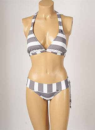 Maillot de bain 2 pièces stretch haut soutien-gorge moulé gris BANANA MOON femme
