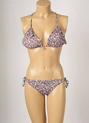 Maillot de bain 2 pièces stretch haut soutien-gorge moulé violet BANANA MOON femme