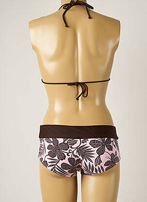 Maillot de bain 2 pièces fermeture liens à nouer haut soutien-gorge balconnet rose BANANA MOON femme