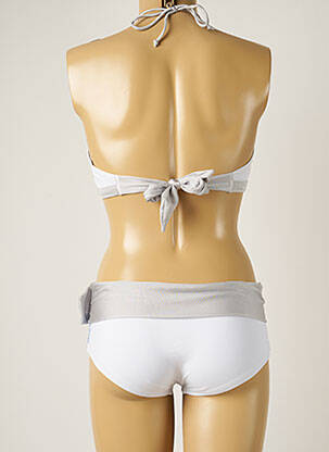 Maillot de bain 2 pièces fermeture liens à nouer haut soutien-gorge balconnet blanc BANANA MOON femme
