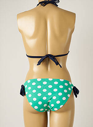 Maillot de bain 2 pièces fermeture liens à nouer haut soutien-gorge balconnet vert BANANA MOON femme
