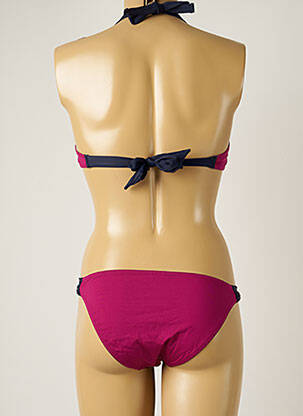 Maillot de bain 2 pièces fermeture liens à nouer haut soutien-gorge balconnet violet BANANA MOON femme