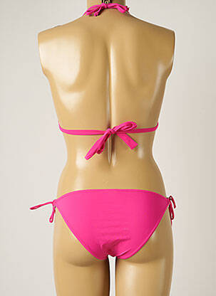 Maillot de bain 2 pièces fermeture liens à nouer haut soutien-gorge balconnet rose BANANA MOON femme