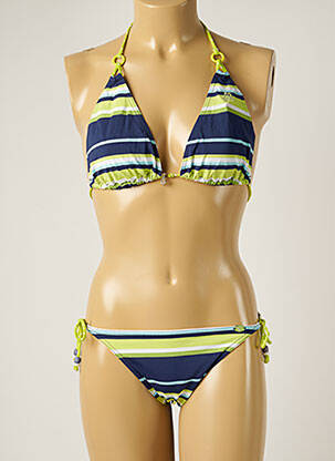 Maillot de bain 2 pièces stretch haut soutien-gorge balconnet bleu BANANA MOON femme