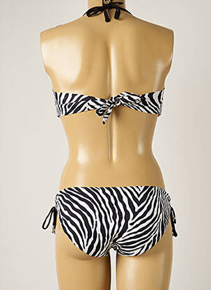 Maillot de bain 2 pièces fermeture liens à nouer haut soutien-gorge balconnet noir BANANA MOON femme