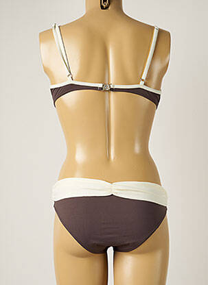 Maillot de bain 2 pièces fermeture clip haut soutien-gorge balconnet gris BANANA MOON femme
