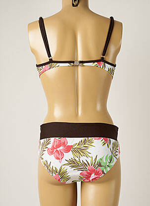 Maillot de bain 2 pièces stretch haut soutien-gorge balconnet blanc BANANA MOON femme