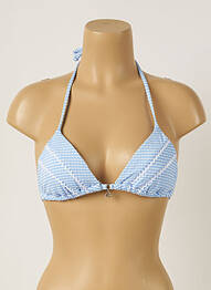 Haut de maillot de bain fermeture liens à nouer haut soutien-gorge moulé bleu BANANA MOON femme