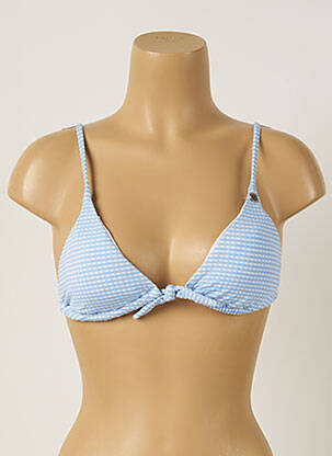 Haut de maillot de bain fermeture liens à nouer haut soutien-gorge moulé bleu BANANA MOON femme