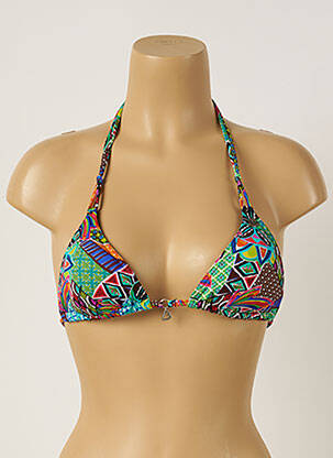 Haut de maillot de bain fermeture liens à nouer haut soutien-gorge moulé vert BANANA MOON femme