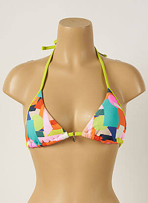 Haut de maillot de bain fermeture liens à nouer haut soutien-gorge moulé bleu BANANA MOON femme