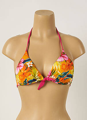 Haut de maillot de bain fermeture liens à nouer haut soutien-gorge moulé orange BANANA MOON femme