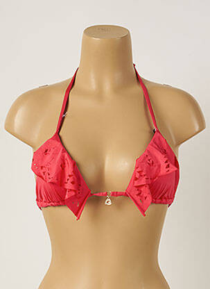 Haut de maillot de bain fermeture liens à nouer haut soutien-gorge moulé rose BANANA MOON femme