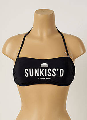 Haut de maillot de bain fermeture liens à nouer haut soutien-gorge emboitant noir BANANA MOON femme