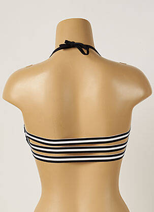 Haut de maillot de bain fermeture liens à nouer haut soutien-gorge emboitant noir BANANA MOON femme