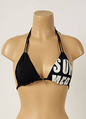 Haut de maillot de bain fermeture liens à nouer haut triangles noir BANANA MOON femme