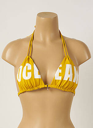Haut de maillot de bain stretch haut triangles jaune BANANA MOON femme