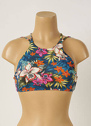 Haut de maillot de bain stretch haut soutien-gorge emboitant bleu BANANA MOON femme