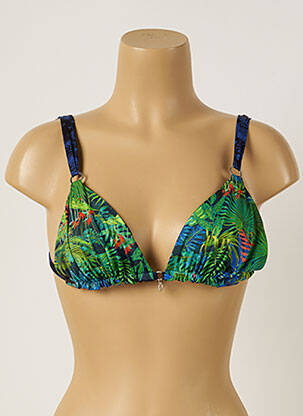 Haut de maillot de bain stretch haut triangles vert BANANA MOON femme