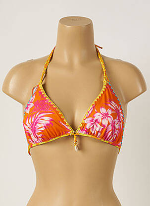 Haut de maillot de bain stretch haut triangles orange BANANA MOON femme