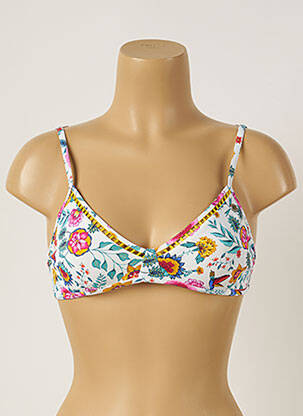 Haut de maillot de bain stretch haut triangles blanc BANANA MOON femme