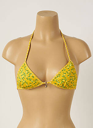 Haut de maillot de bain stretch haut triangles jaune BANANA MOON femme