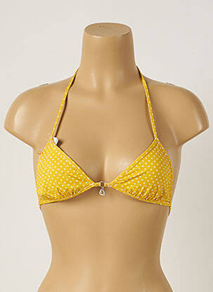 Haut de maillot de bain stretch haut triangles jaune BANANA MOON femme