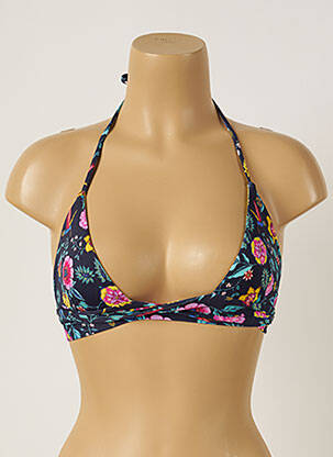 Haut de maillot de bain fermeture liens à nouer haut triangles bleu BANANA MOON femme