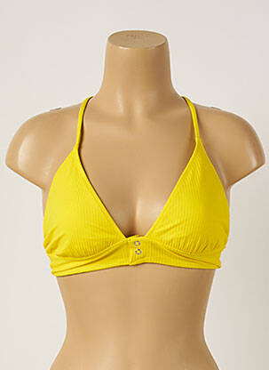 Haut de maillot de bain stretch haut triangles jaune BANANA MOON femme