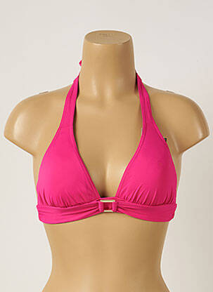 Haut de maillot de bain stretch haut soutien-gorge moulé rose LIVIA femme