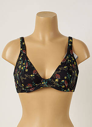 Haut de maillot de bain stretch haut soutien-gorge emboitant noir LIVIA femme