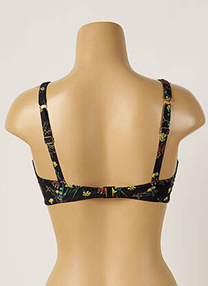 Haut de maillot de bain stretch haut soutien-gorge emboitant noir LIVIA femme