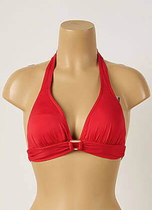 Haut de maillot de bain stretch haut soutien-gorge moulé rouge LIVIA femme