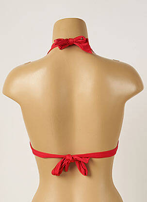 Haut de maillot de bain stretch haut soutien-gorge moulé rouge LIVIA femme