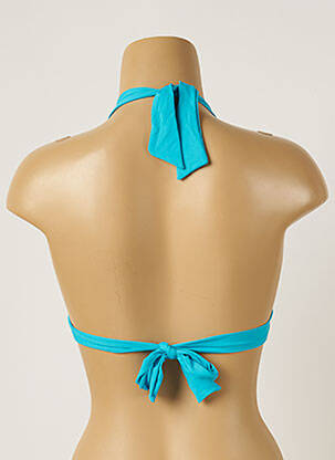 Haut de maillot de bain stretch haut soutien-gorge moulé bleu LIVIA femme