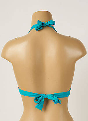 Haut de maillot de bain stretch haut soutien-gorge moulé bleu LIVIA femme