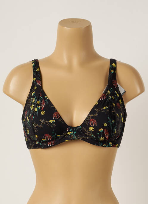 Haut de maillot de bain stretch haut soutien-gorge emboitant noir LIVIA femme