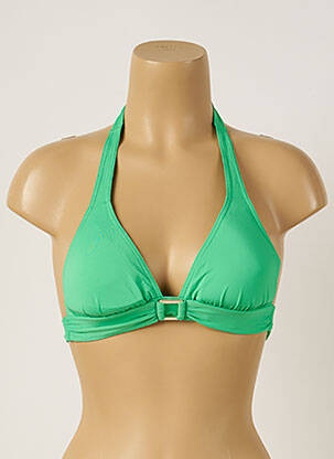 Haut de maillot de bain stretch haut soutien-gorge moulé vert LIVIA femme