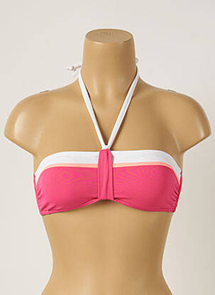Haut de maillot de bain fermeture liens à nouer haut soutien-gorge moulé rose LIVIA femme