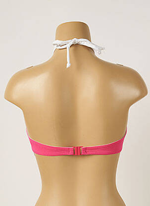 Haut de maillot de bain fermeture liens à nouer haut soutien-gorge moulé rose LIVIA femme