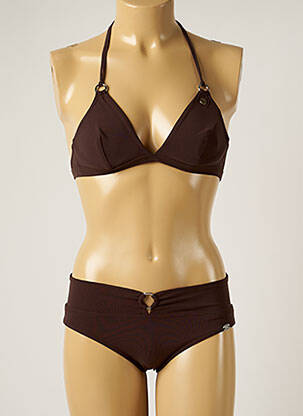 Maillot de bain 2 pièces stretch marron BANANA MOON femme