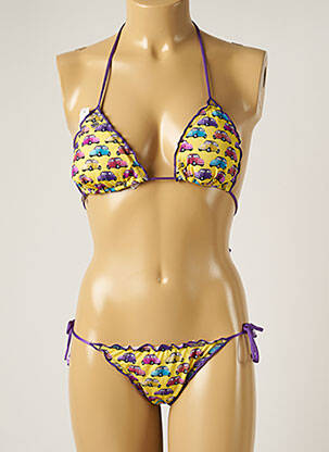 Maillot de bain 2 pièces stretch haut soutien-gorge moulé jaune BANANA MOON femme