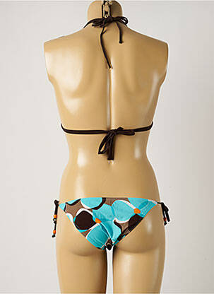 Maillot de bain 2 pièces stretch haut triangles bleu BANANA MOON femme