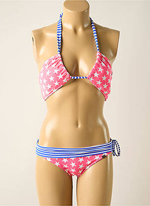 Maillot de bain 2 pièces stretch haut soutien-gorge moulé rose BANANA MOON femme